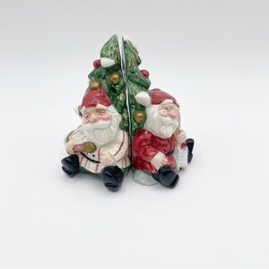 Fitz Floyd 1995 Omnibus Collection Christmas Tree Santa Salt & Pepper Shaker Set